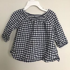 Navy gingham top. Very Cute!